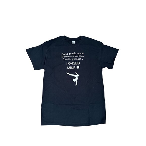 Gymnastics-Themed Parent T-shirt Black Gildan Ultra Cotton - Picture 1 of 3